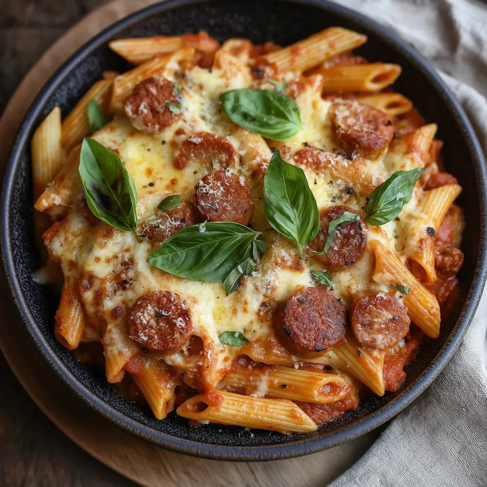 Spicy Sausage and Pasta Bake – The Black Farmer