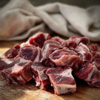 Goat & Mutton Boned Diced 1kg – premium 50/50 blend of British goat and mutton, bone-in, ideal for stews and curries.