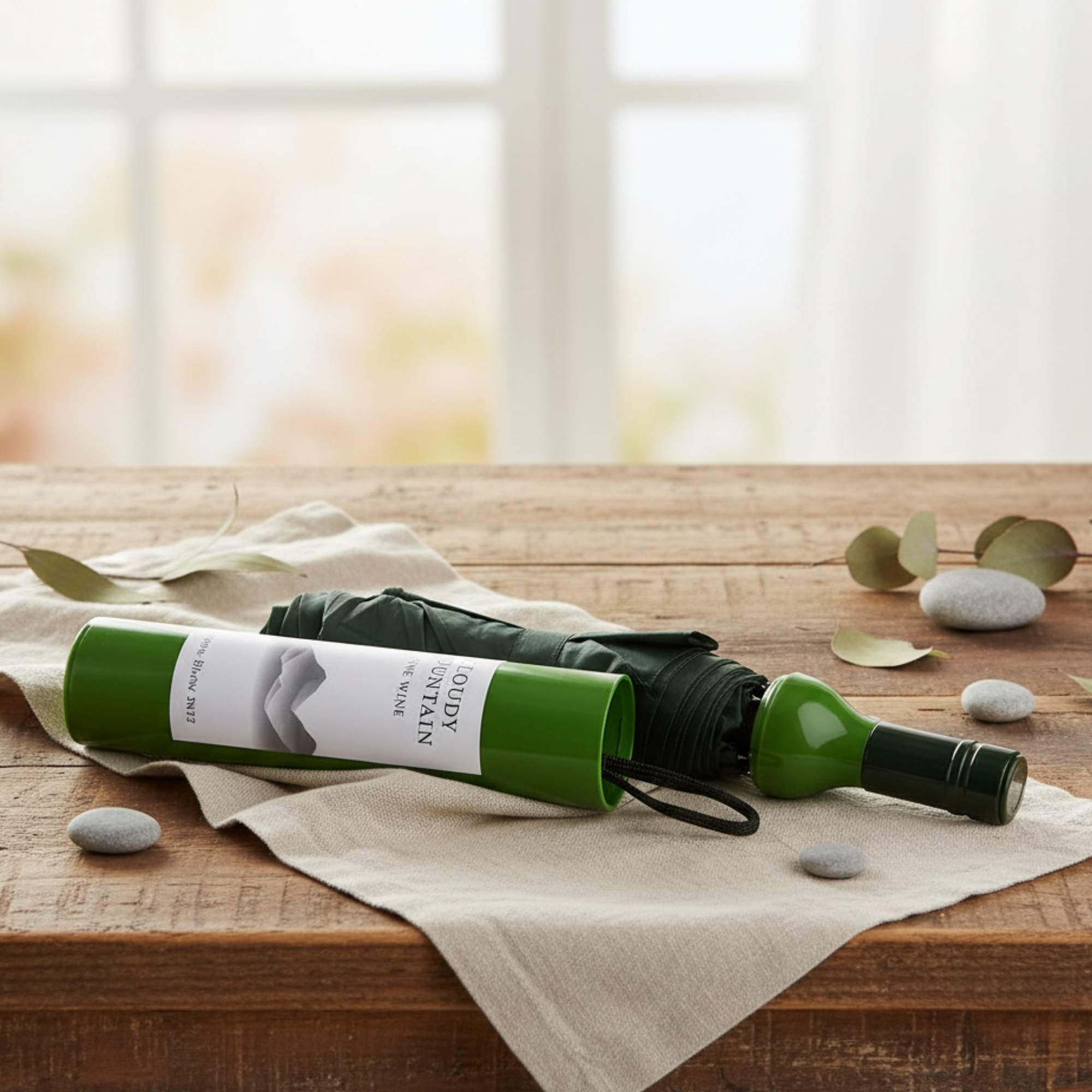 Pocket Umbrella - White Wine Bottle