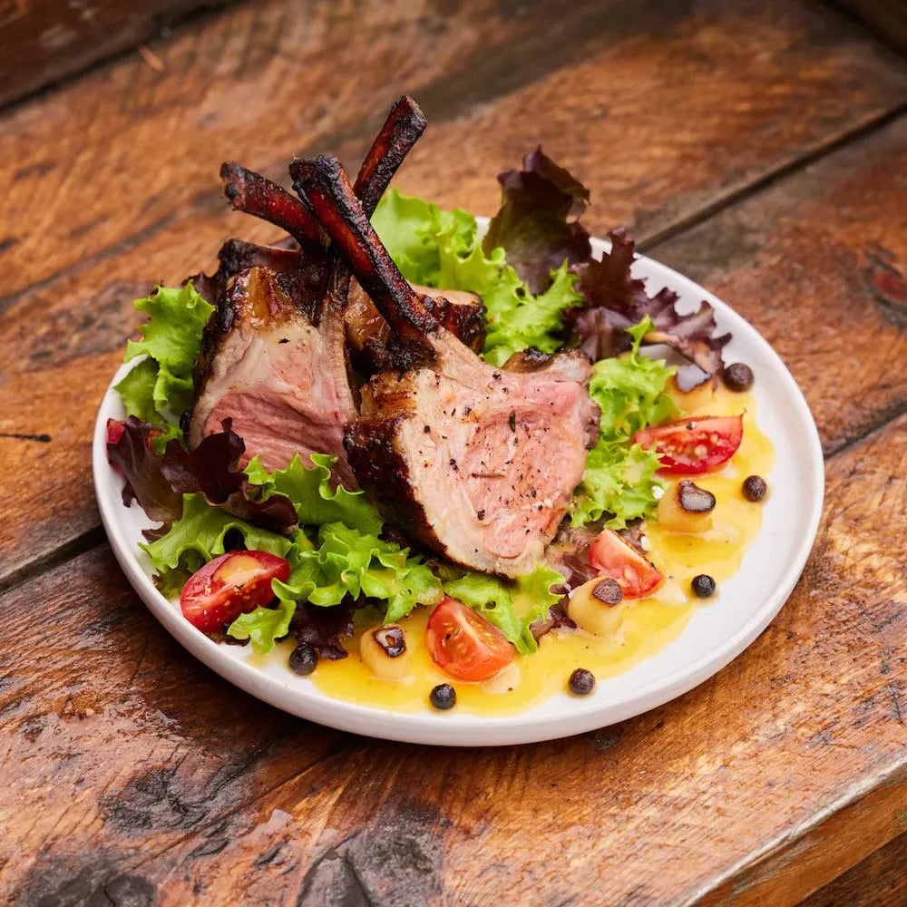 Grilled Lamb Rack with Honey & Chilli Salad