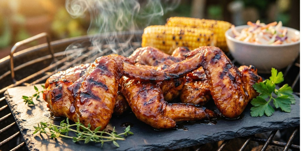 Sticky BBQ Chicken Wings on the Grill