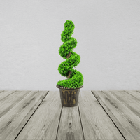 120cm Green Large Leaf Spiral With Decorative Planter Leaf