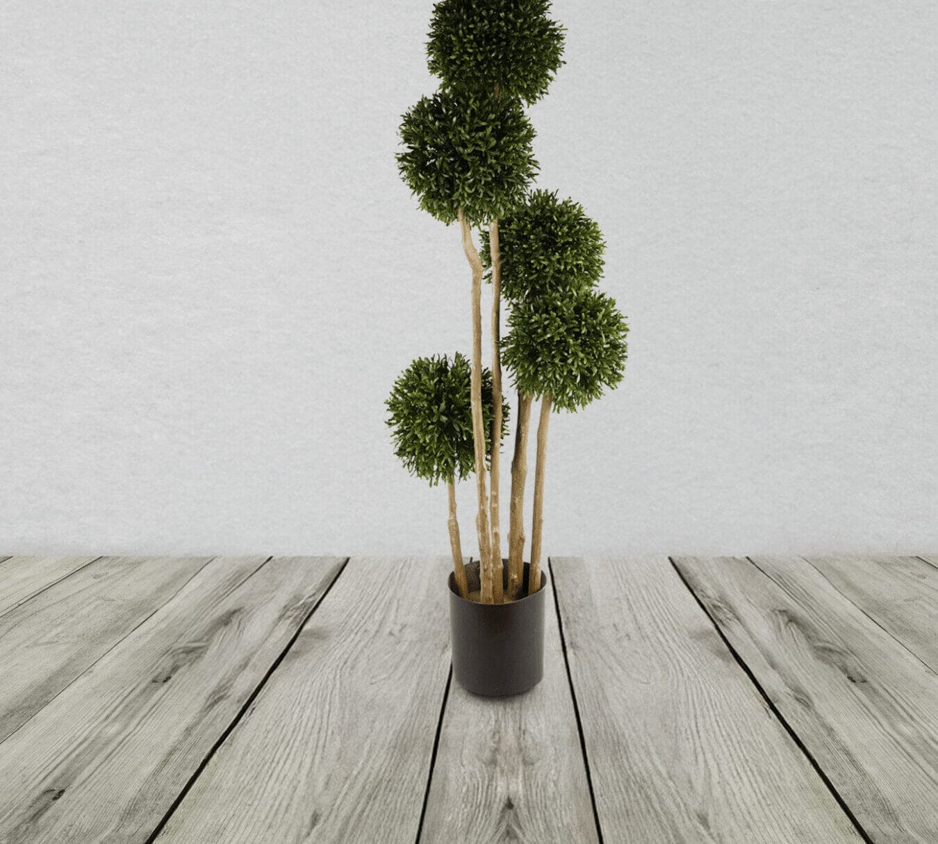 120cm Uv Resistant Balls Topiary 480 Leaves Natural Trunk