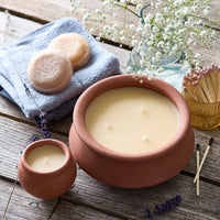 Large 3 Wick Terracotta Candle | Lavender & Vanilla Scent