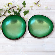 Hand-Painted Lacquered Coconut Bowls - Set of 2