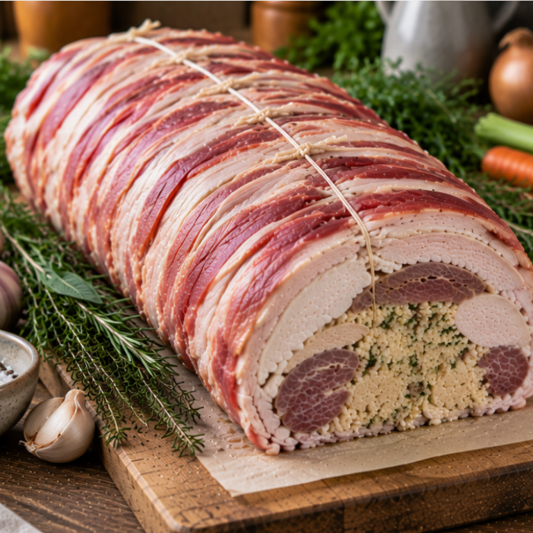 3 Bird Roast - Turkey, Chicken & Duck - Bacon Topped & Stuffed