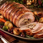 4 Bird Roast - Chicken, Duck, Pheasant & Partridge - Free Range - Bacon Topped & Stuffed