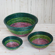 Small Recycled Newspaper Bowls Handmade and Sustainable