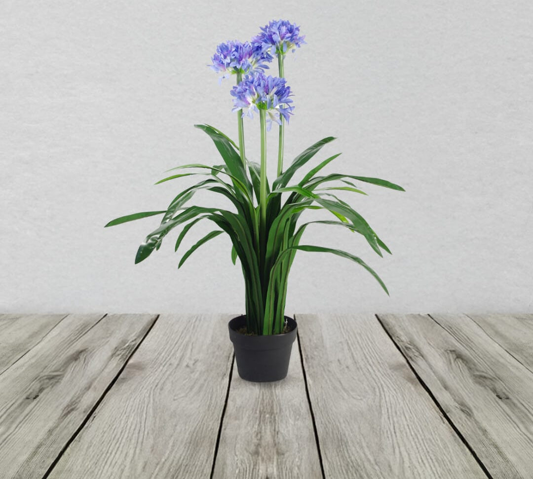 90cm Blue Flower Artificial Blossom Plant Agapanthus With Pot
