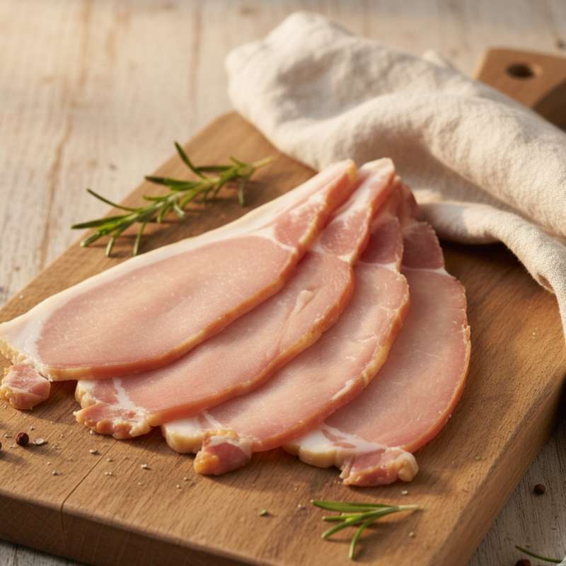 Smoked Back Bacon by The Black Farmer – premium British oak-smoked bacon rashers, thick-cut and traditionally cured.