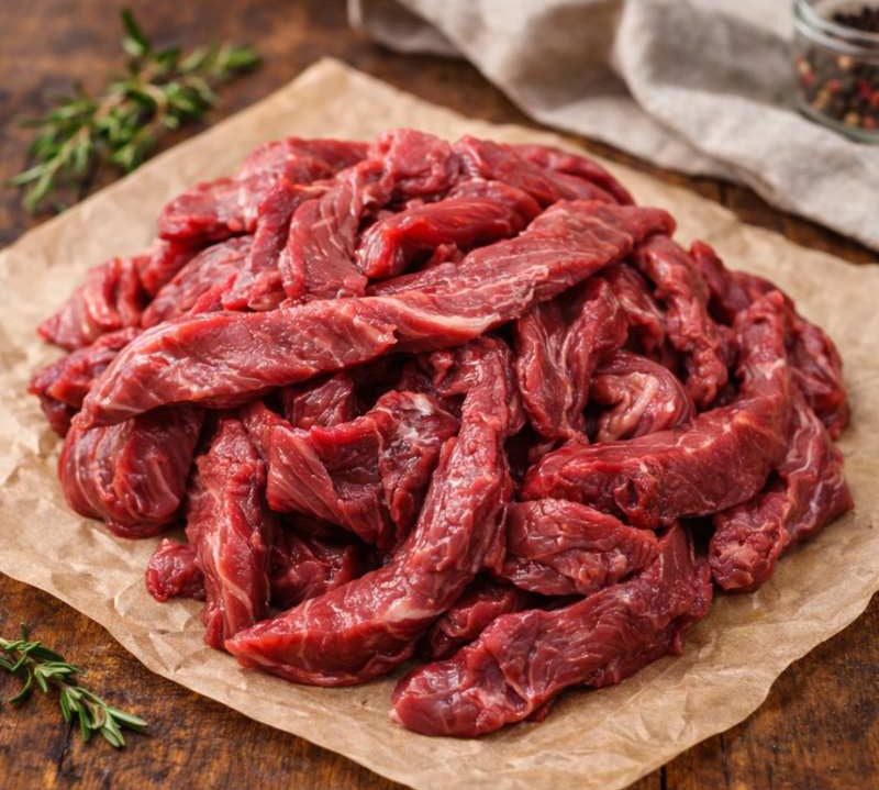 Beef Stir Fry Strips – premium British grass-fed beef cut for quick cooking.
