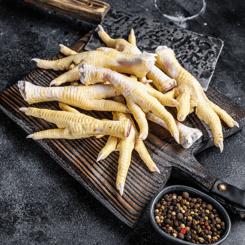 Pack of 1 kg British chicken feet – cleaned and ready for cooking by The Black Farmer