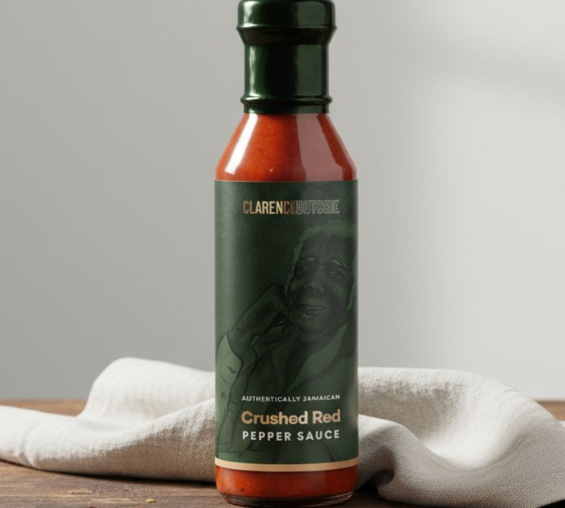 Clarence Dutchie Crushed Red Pepper Sauce bottle with bold Caribbean red pepper flavour and medium heat.
