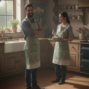 The Black Farmer Cotton Apron - Green