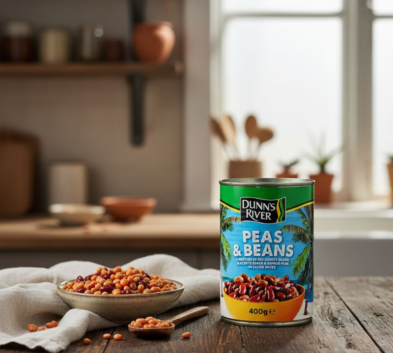 Dunns River Caribbean Peas and Beans 400g tin with red kidney beans, blackeye beans and gungo peas