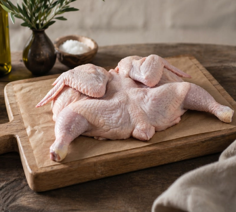 Free Range Spatchcock Chicken from The Black Farmer — British poultry ideal for BBQs, roasts, and grilling.