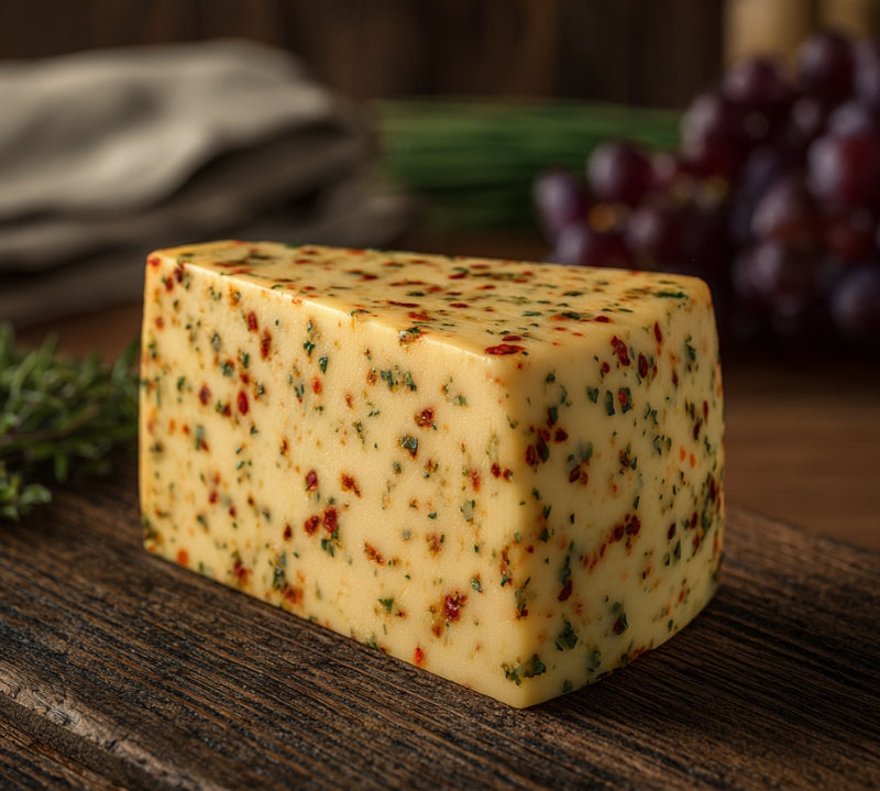 Greens Burner Portions cheese block with chilli, 200g spicy deli cheese.