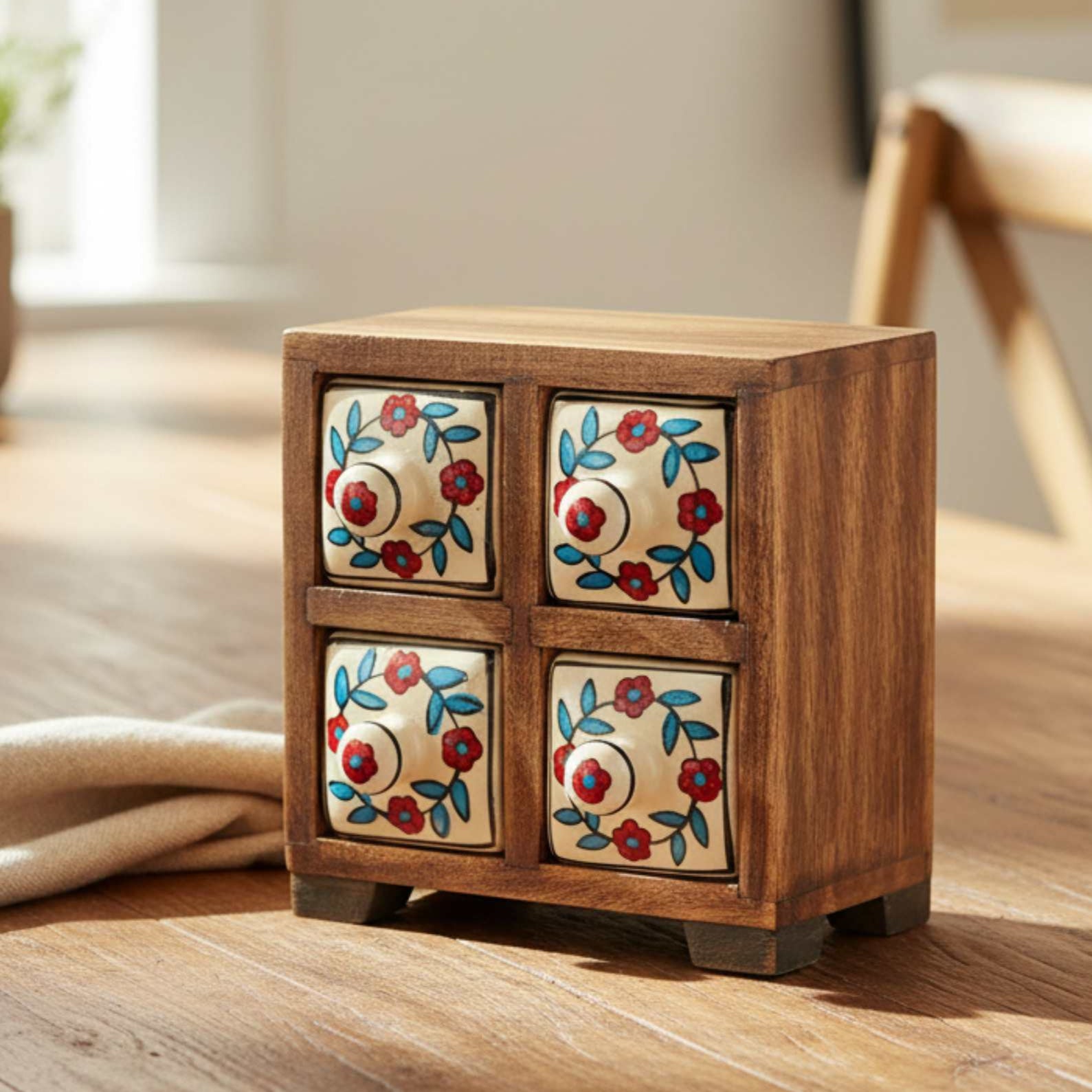 HandPaintedWhiteFloralCeramic4DrawerChest.jpg