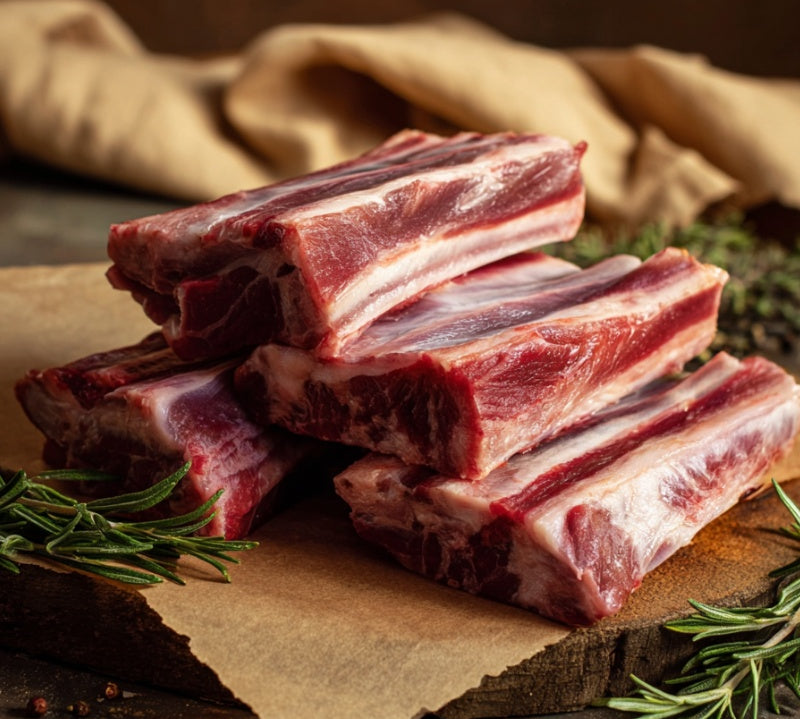 Lamb Ribs 1kg — premium British lamb ribs, tender and meaty, perfect for BBQ or roasting.
