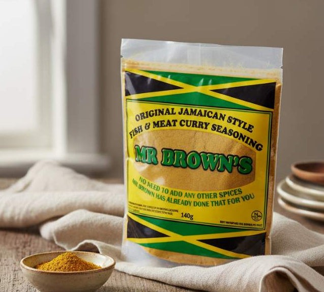 Mr Brown’s Fish & Meat Curry Seasoning 140g pouch of Jamaican-style spice blend