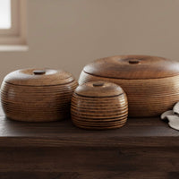 Makula Natural Mango Wood Bowl with Lid, Sustainable and Stylish