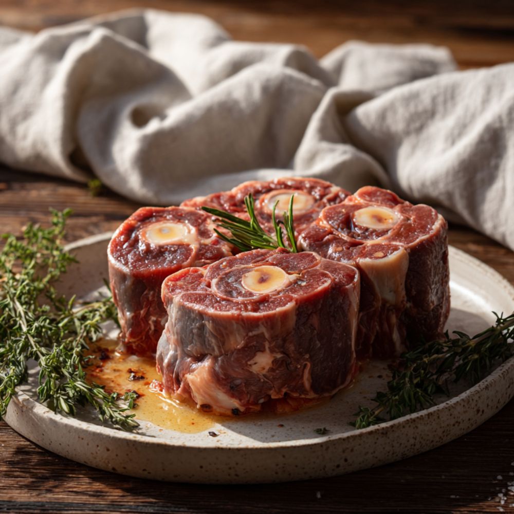 Beef Osso Bucco – British cross-cut beef shank with rich marrow for slow cooking and braising.