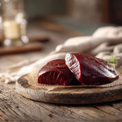 British beef ox liver cut on a wooden board – The Black Farmer premium offal