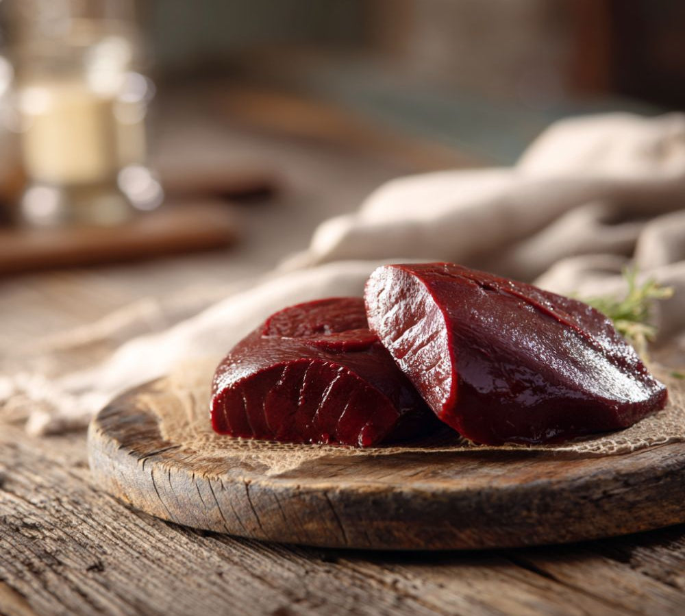 British beef ox liver cut on a wooden board – The Black Farmer premium offal
