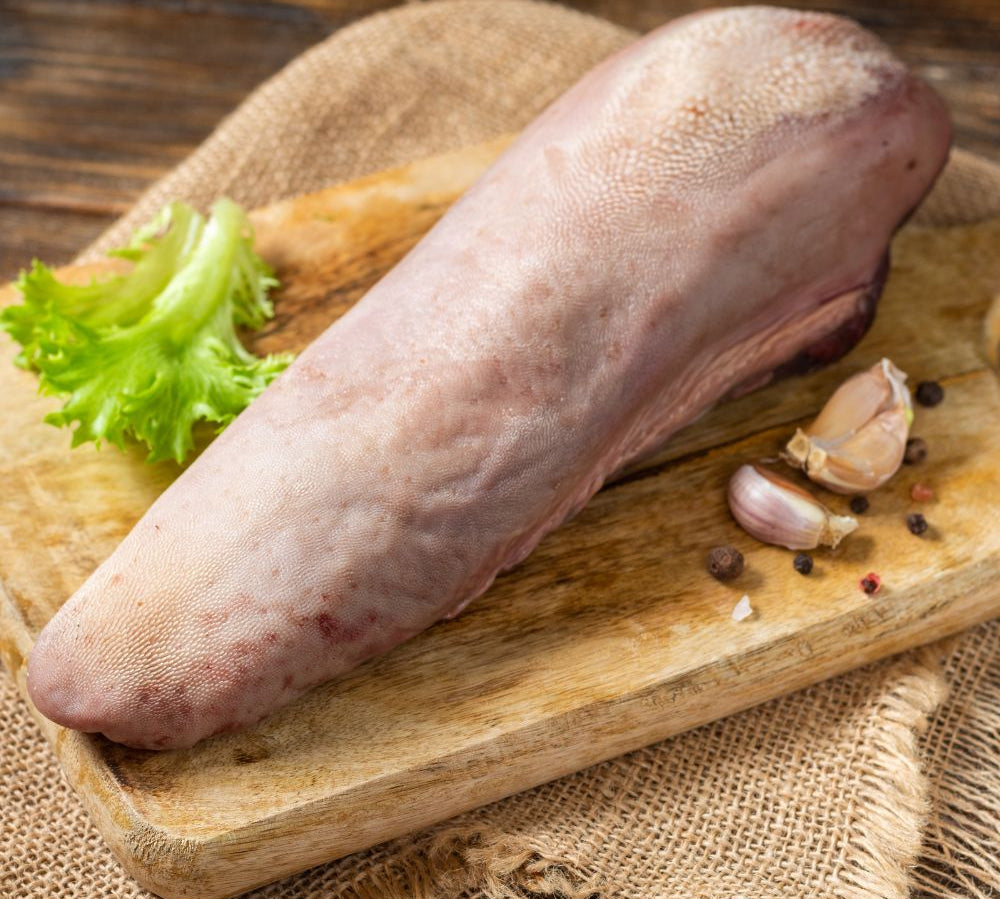 Salted ox tongue from The Black Farmer – traditional British cut, rich flavour, tender texture, 1 kg pack.