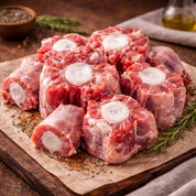 1kg pack of diced British oxtail — rich, collagen-packed beef ideal for slow-cooked stews and Caribbean dishes.