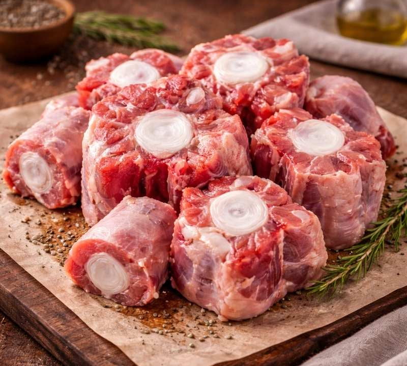 1kg pack of diced British oxtail — rich, collagen-packed beef ideal for slow-cooked stews and Caribbean dishes.