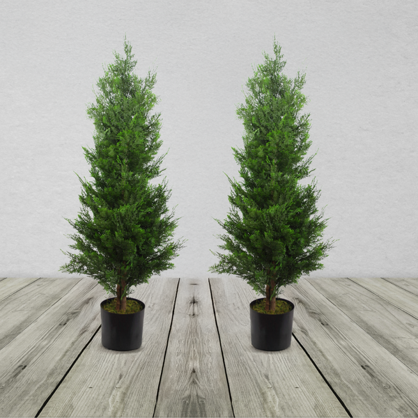 Pair of Artificial Cypress Trees – The Black Farmer