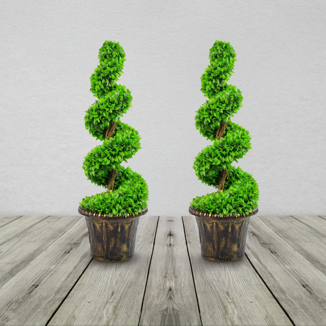 PairofSpiralLeafTopiaryTreeswithDecorativePlanters.png