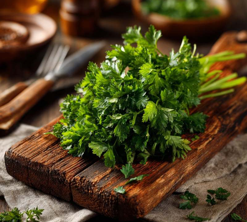Fresh Parsley 100g bunch with bright green leaves, ideal for cooking and garnishes.