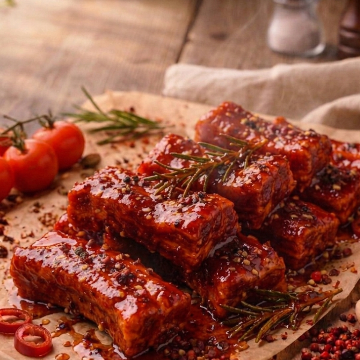 Pork Ribs, Hot and Spicy, Extra Meaty (500g)