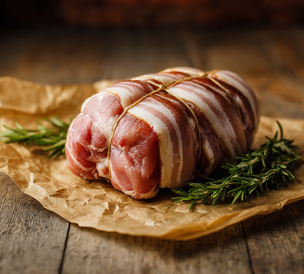 Mini pork & bacon roasting joint 500g – premium British pork roast available to buy online