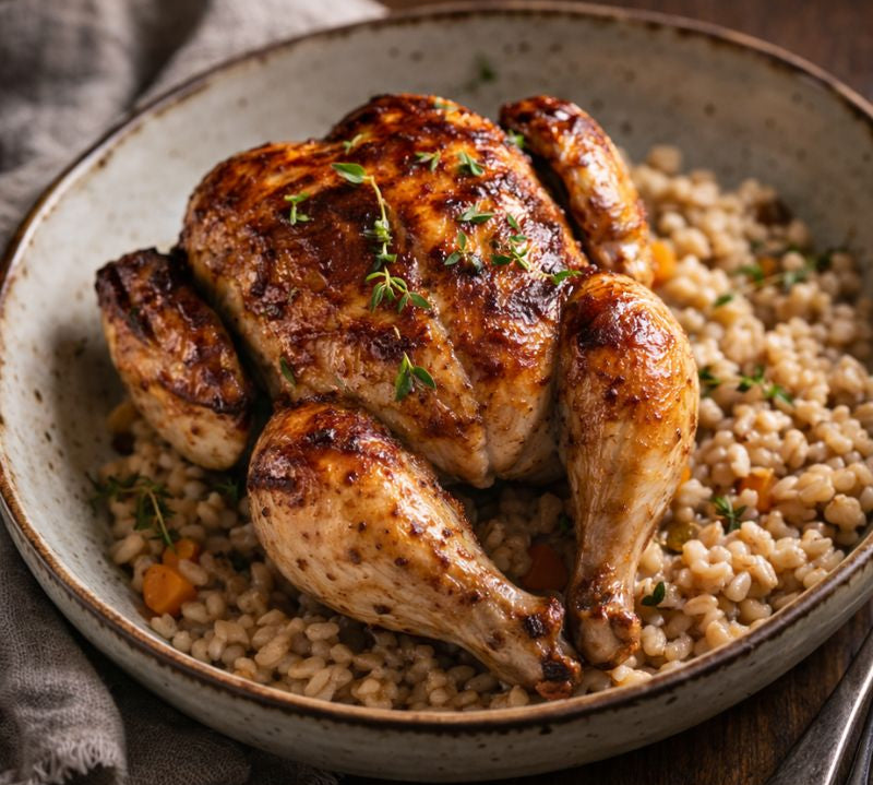 cooked poussin whole