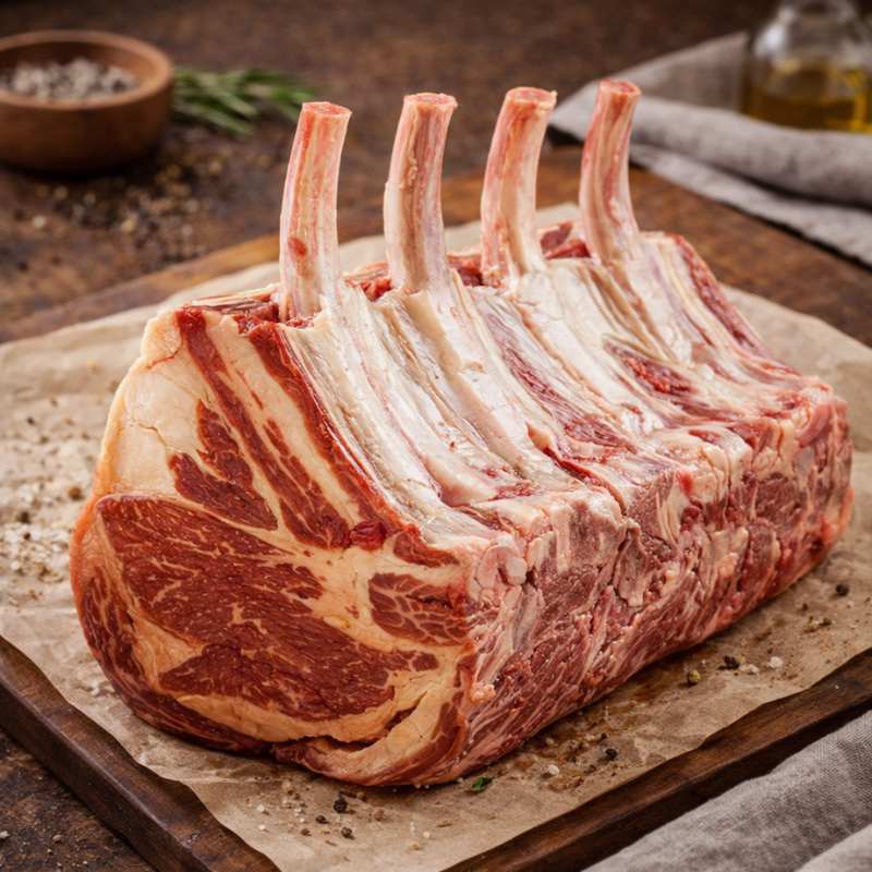 Rib of Beef on the Bone – 1kg grass-fed British roasting joint from The Black Farmer, ideal for Sunday roast or special occasion dinner