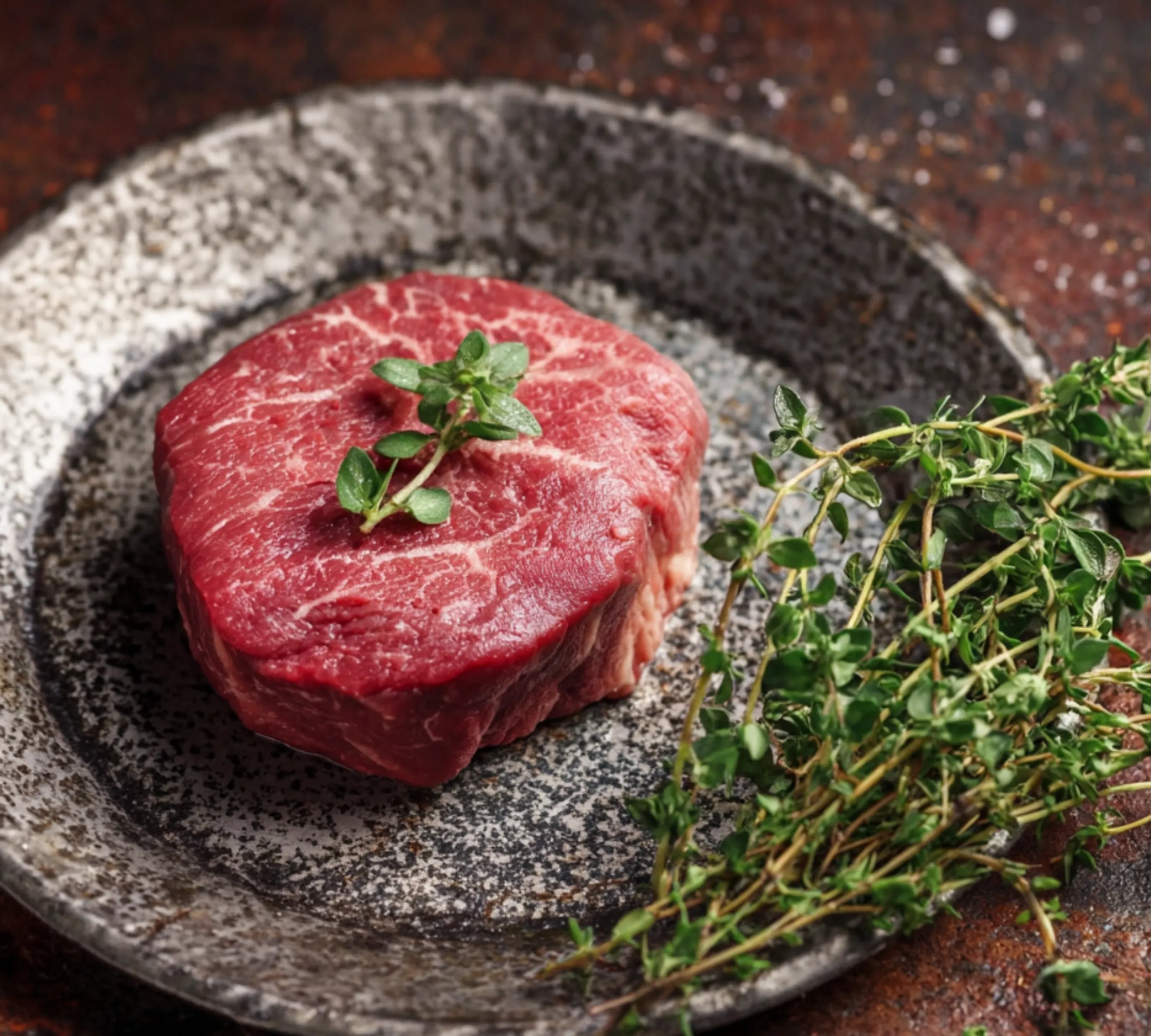 Premium Aged Fillet Piece of British beef displayed fresh, lean, and ready for cooking.