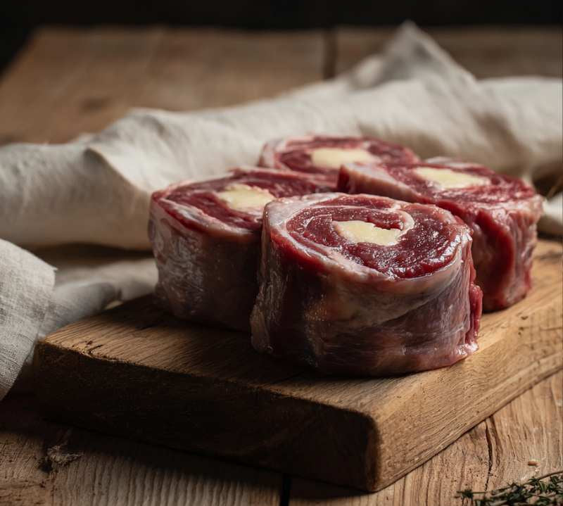 British lamb noisettes — lean loin medallions with rich flavour, premium grass-fed cut from The Black Farmer.