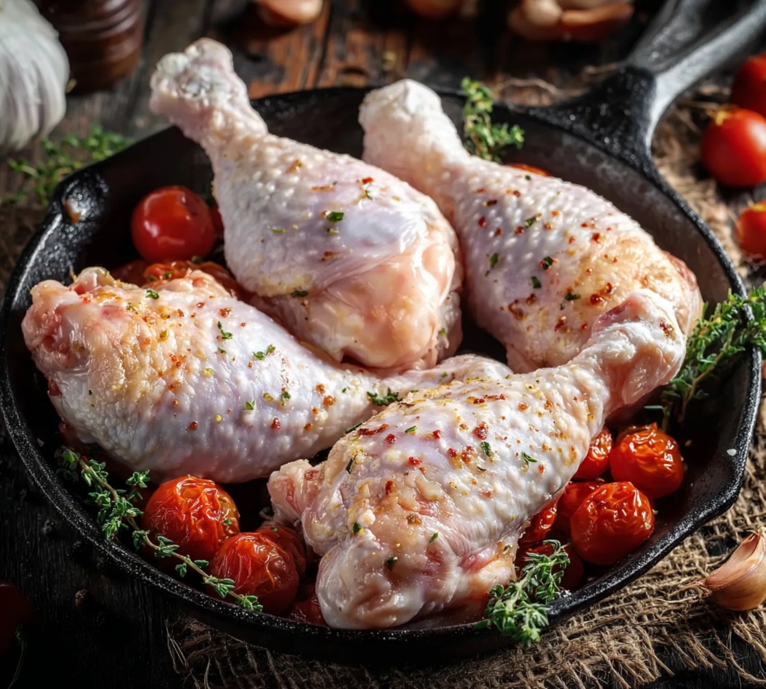 Free range British chicken drumsticks from The Black Farmer — fresh, juicy and perfect for roasting or grilling