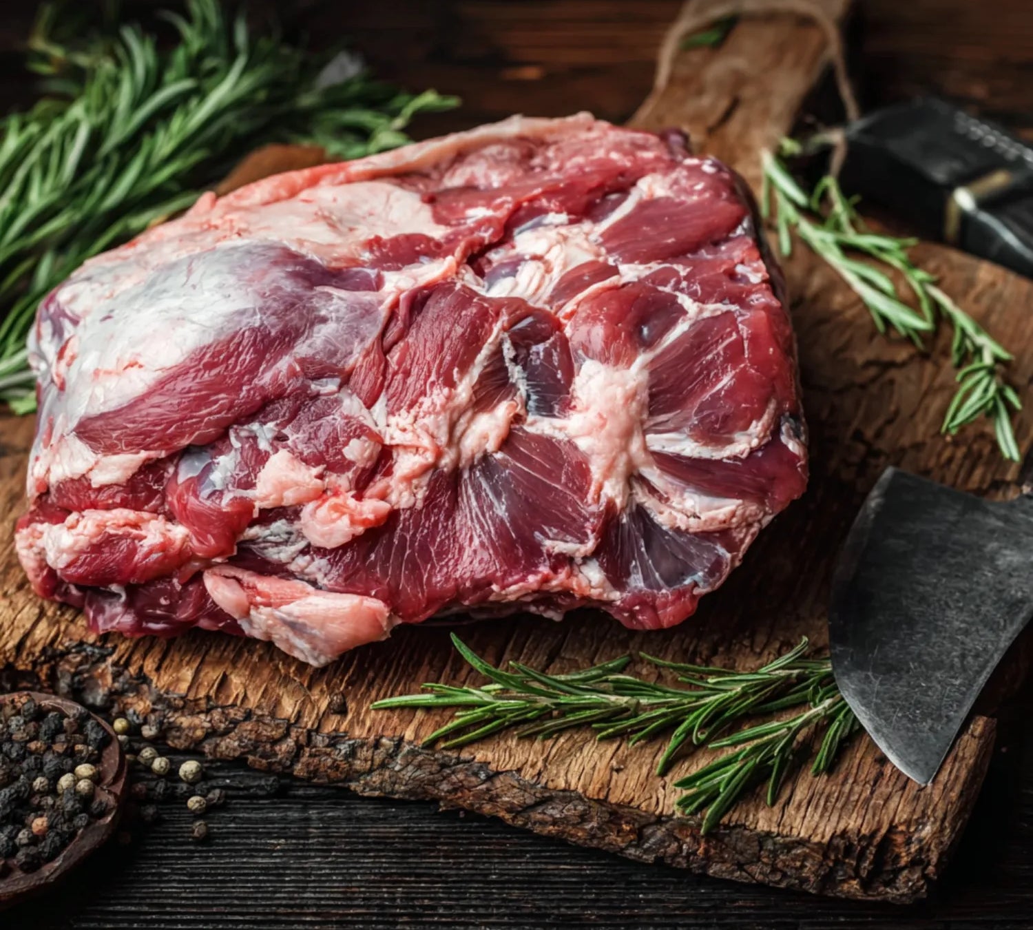 Boneless British lamb leg joint, premium lean cut ideal for roasting and grilling.