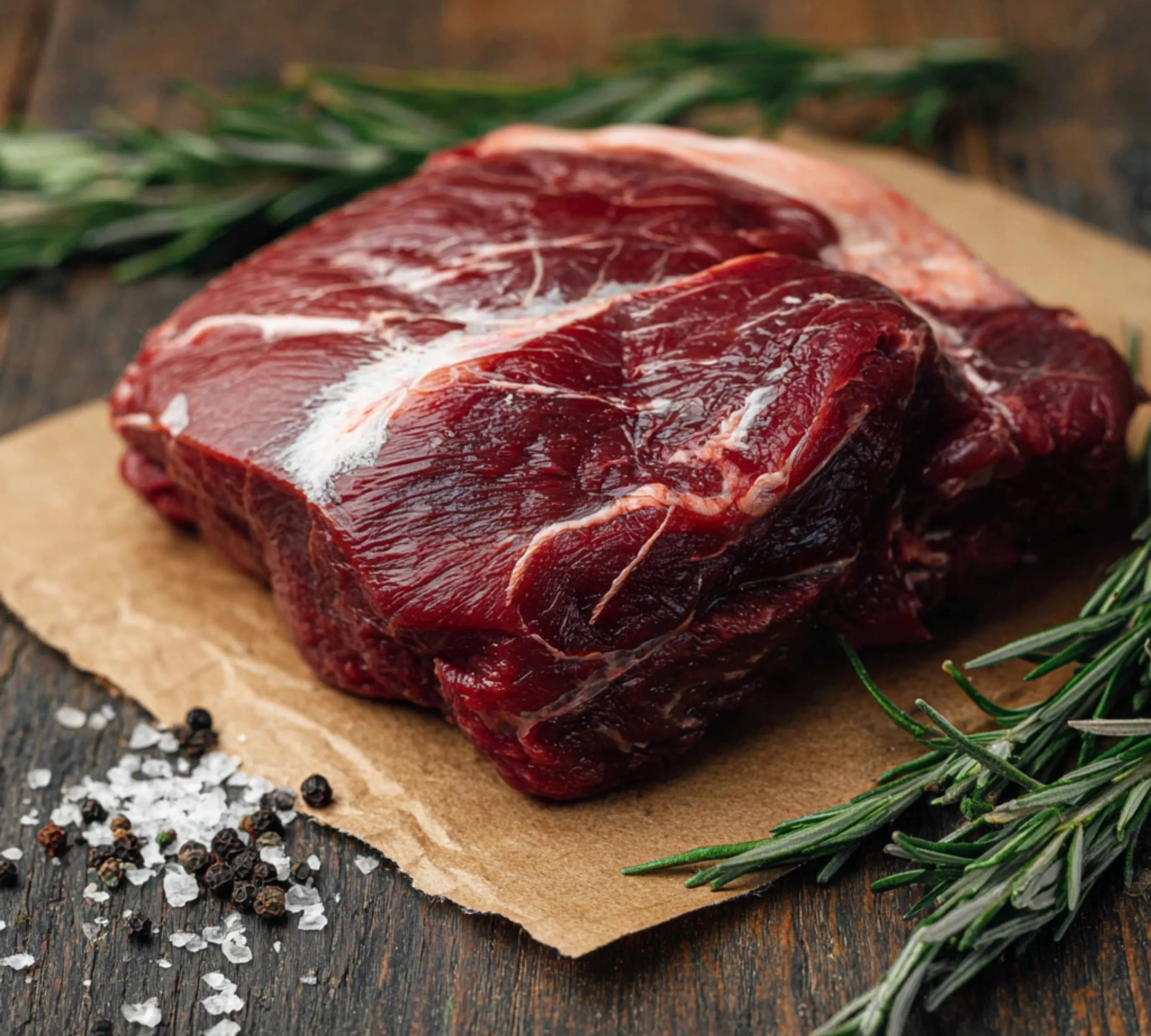 Raw British Ox Cheek (500g) from The Black Farmer — rich, grass-fed beef cut ideal for slow cooking and braising.