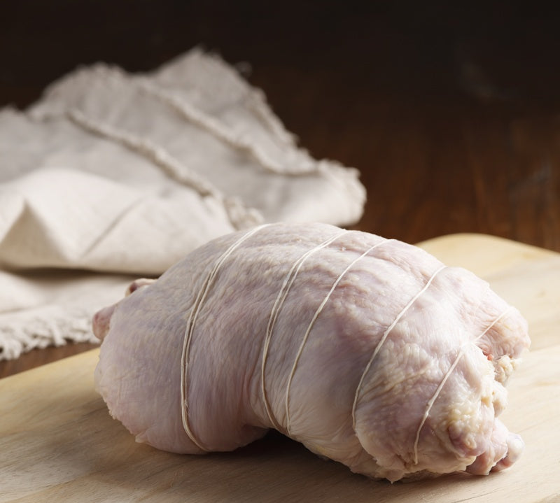 Whole Boneless Chicken Rolled and Filled with Gluten-Free Stuffing from The Black Farmer – premium British poultry roast.