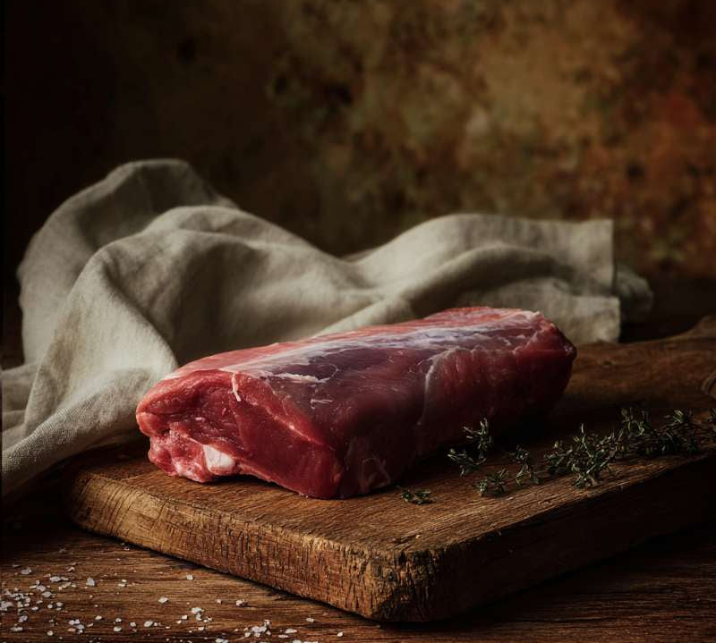 Premium British lamb cannon loin cut from The Black Farmer, lean and tender, ideal for roasting or pan-searing.