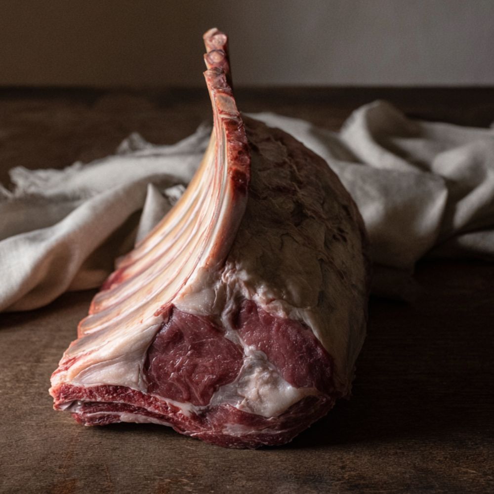 Rib of Beef on the Bone – 1kg grass-fed British roasting joint from The Black Farmer, ideal for Sunday roast or special occasion dinner