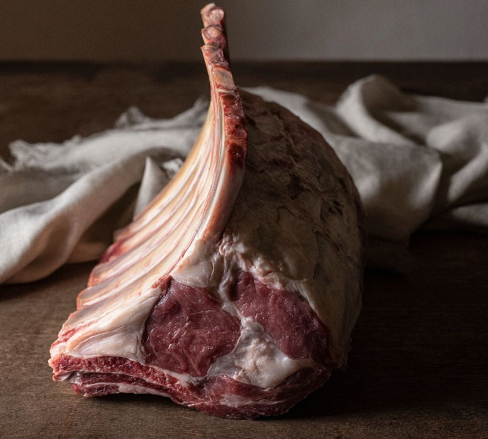 Rib of Beef on the Bone – 1kg grass-fed British roasting joint from The Black Farmer, ideal for Sunday roast or special occasion dinner