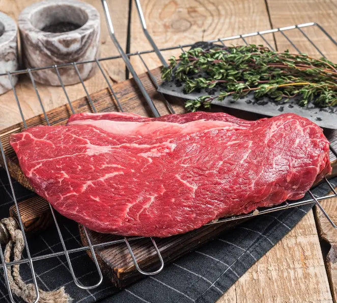 Premium British veal rump steak — tender, grass-fed, and freshly vacuum-packed by The Black Farmer.