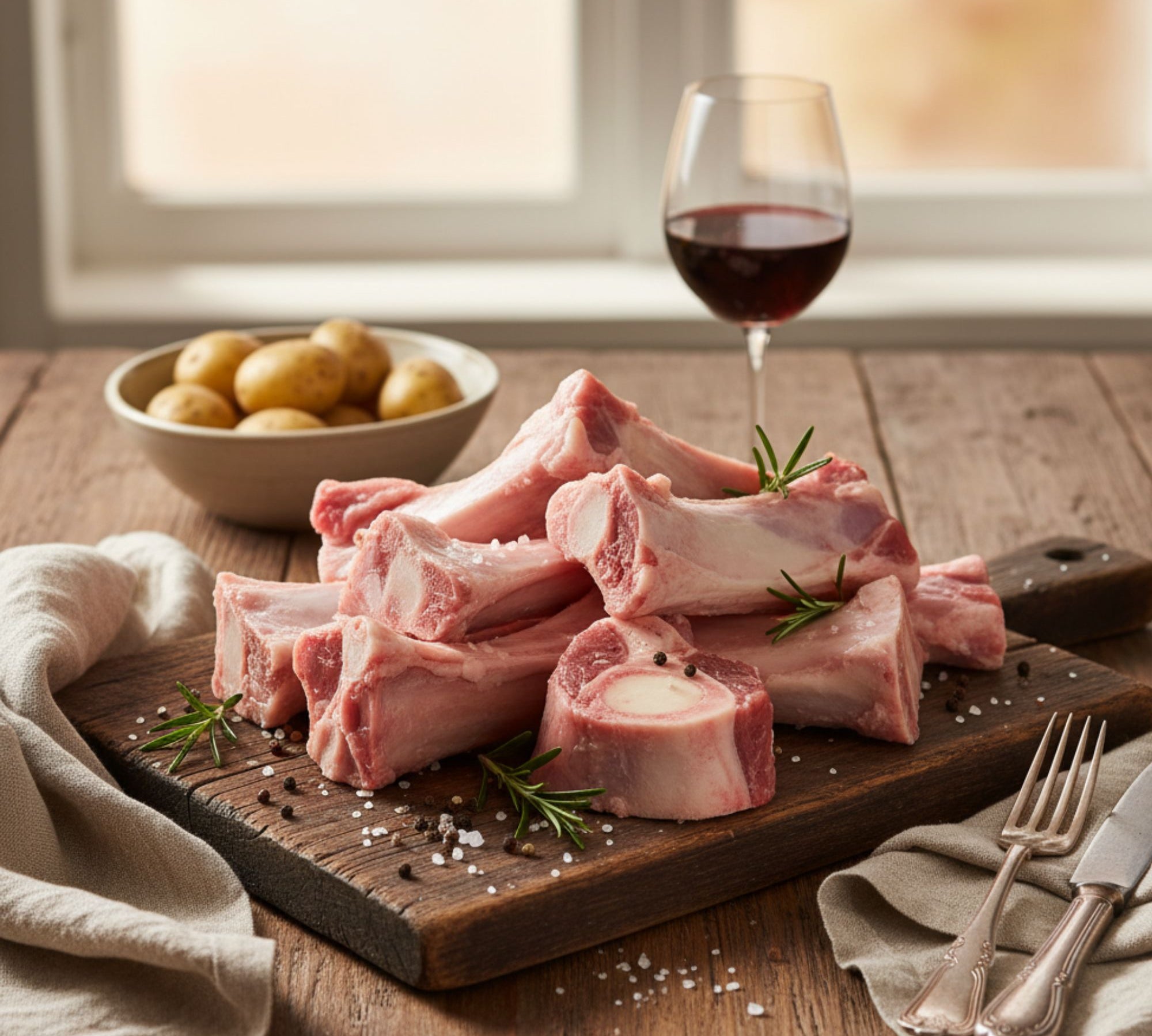 British grass-fed veal bones 1kg – premium collagen-rich bones for stock, broth, and sauces by The Black Farmer