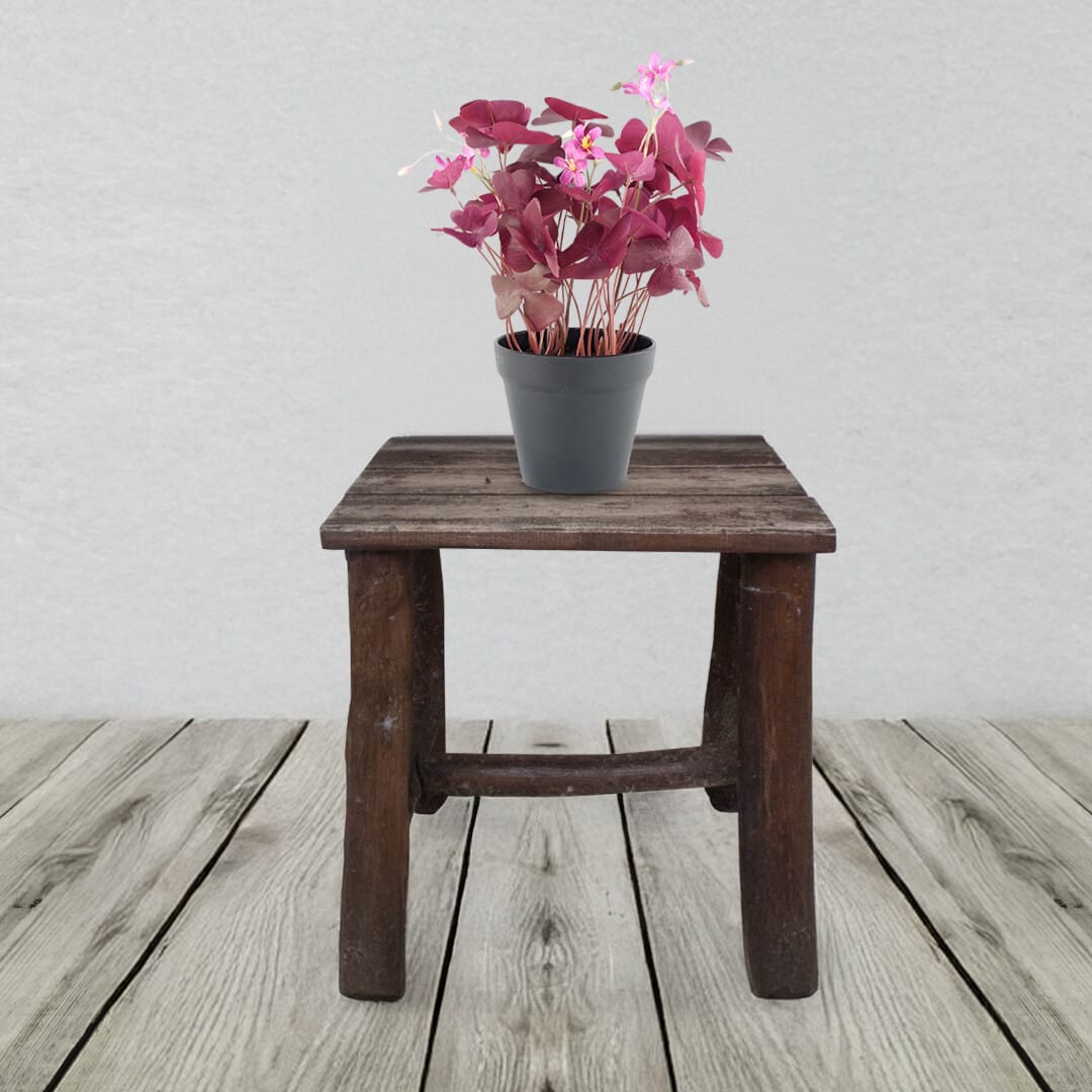 Artificial Plant Purple Shamrock Pink Flowers Potted 30cm